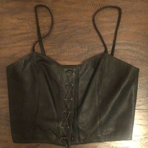 Vintage leather corset top